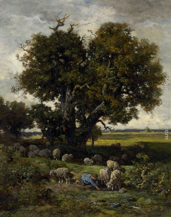 Charles Emile Jacque Little Blue Boy painting anysize 50 off Little